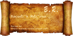Bacsák Rózsa névjegykártya
