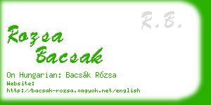 rozsa bacsak business card